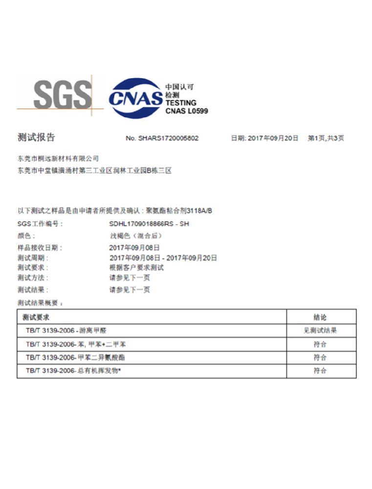 SGS测试报告